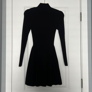 Zara Black Ribbed Mock Neck Dress